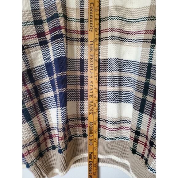 VTG 90s Cotton Traders Knit Mens Size M Multicolor Stripes Grandpa Cosby Sweater - Picture 10 of 12